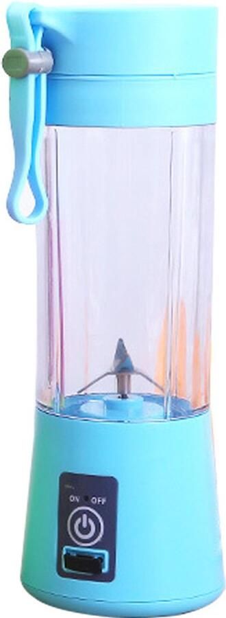 Draagbare blender perfect voor het maken van smoothies en milkshakes 380 ml oplaadbaar geschikt voor sport werk en reizen -blauw