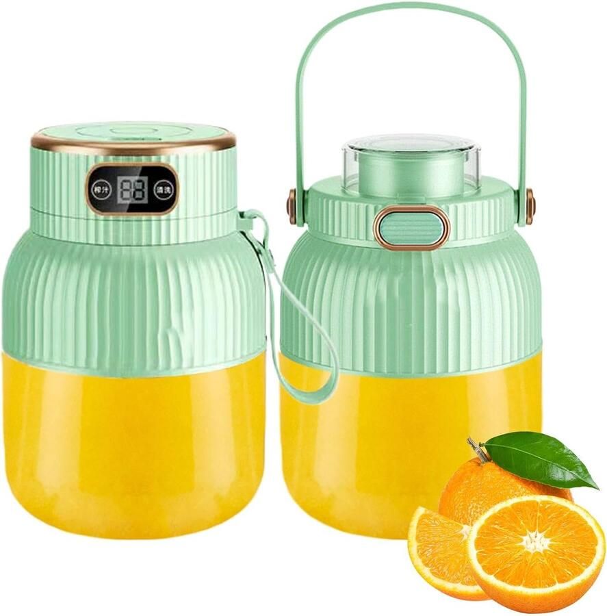 Draagbare Blender Personal Juicer Verse Smoothies Maken USB Oplaadbaar 600 ml Capaciteit Groen
