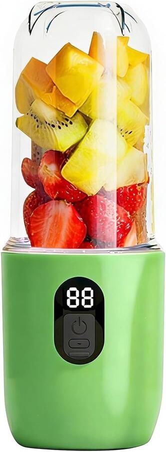 Draagbare Blender Persoonlijke Mixer Smoothie Maken USB Oplaadbaar 500 Ml Capaciteit Lichtgroen