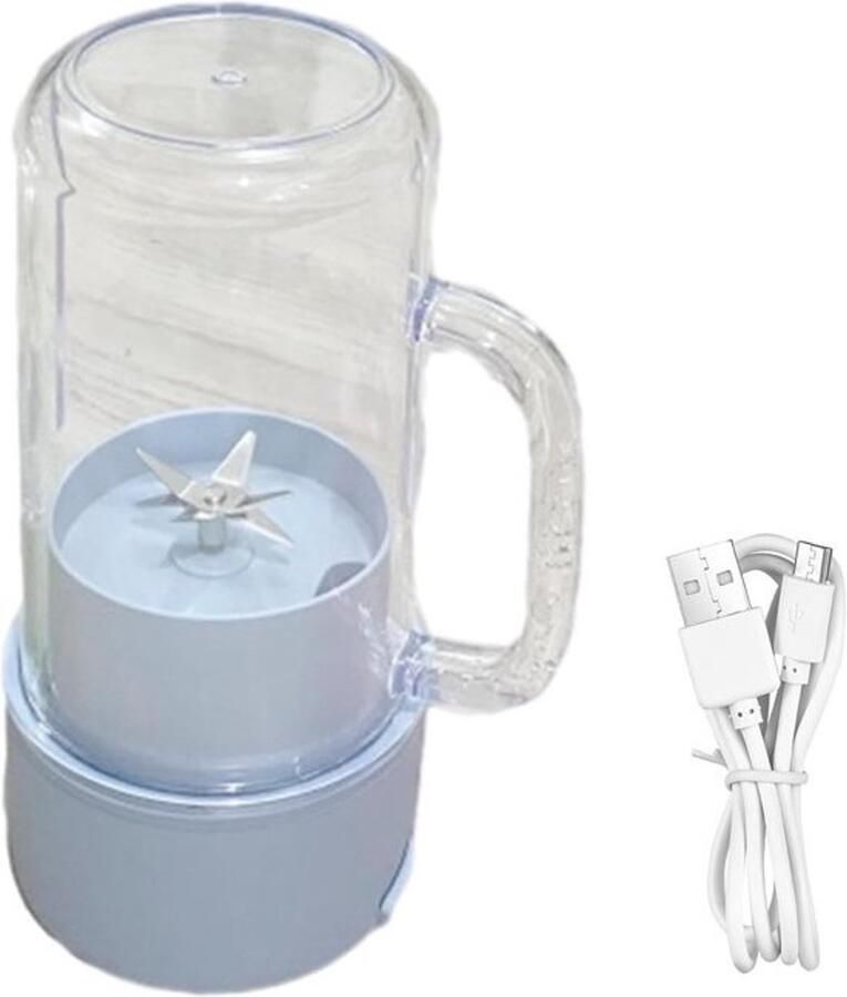 Draagbare Blender Persoonlijke Mixer Smoothie Sap Oplaadbaar Krachtig 400 ml Inhoud Blauw