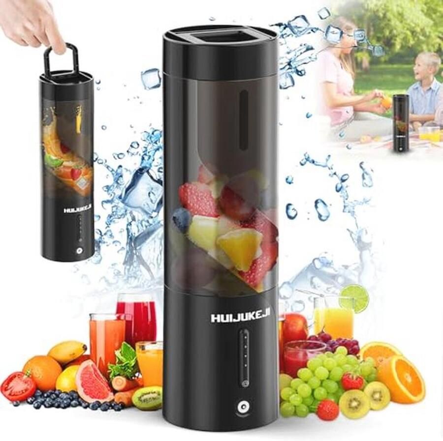 Draagbare Blender QYCHHJ Upgraded 15oz Persoonlijke Size Blender voor Shakes en Smoothies Mini Blender met 6 Blades Mini Mixer Magnetisch opladen voor Babyvoeding Gym Moederdag
