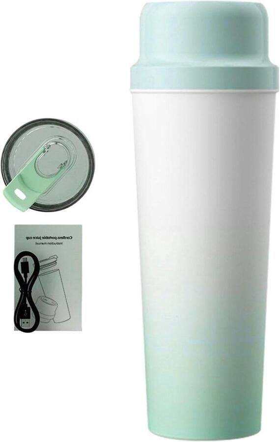 Draagbare Blender Reis Blender Gezonde Drankjes Maken Geïsoleerde Roestvrij Staal 650 ml Groen