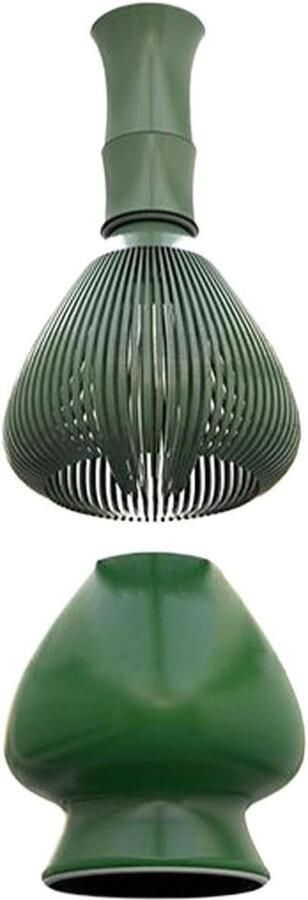 Draagbare Blender Roerder Handmatige Mixer Drankjes Bereiden Traditioneel Japans Ontwerp 6x13cm Groen