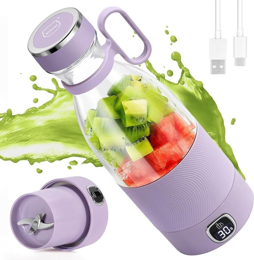 Draagbare Blender Roestvrij Staal USB Oplaadbaar LED Display Voor Thuis en Sport