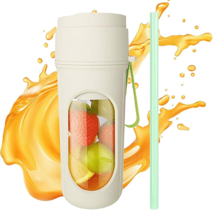 Draagbare blender smoothie blender to go voor shakes en vers fruit 450 ml compact ontwerp groen 8 5 x 8 5 x 20 7 cm ABS voor thuis werk en onderweg