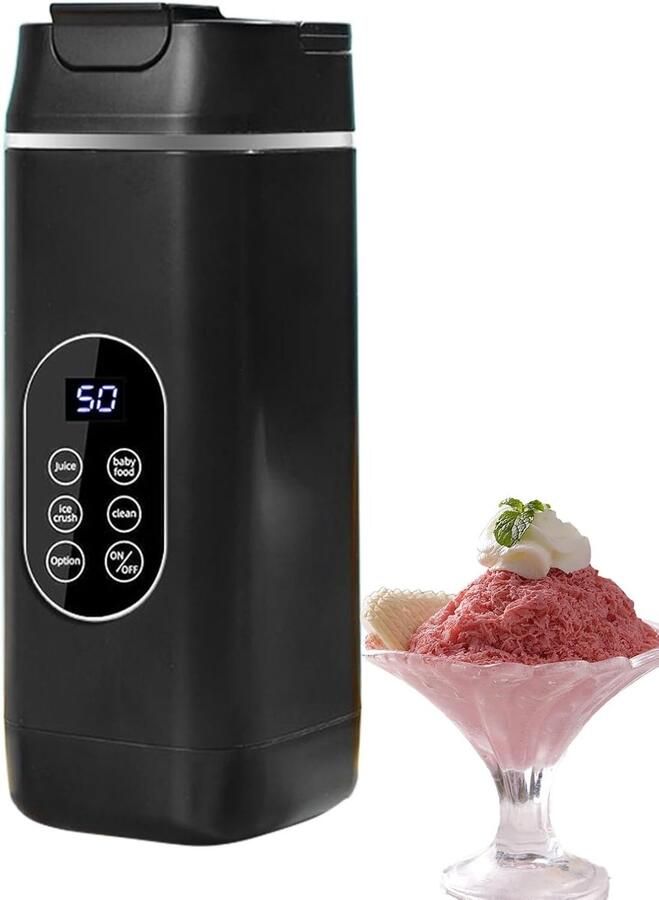 Draagbare Blender Smoothie Maker Gezond Onderweg Draadloos Opladen 24 cm Hoog Zwart