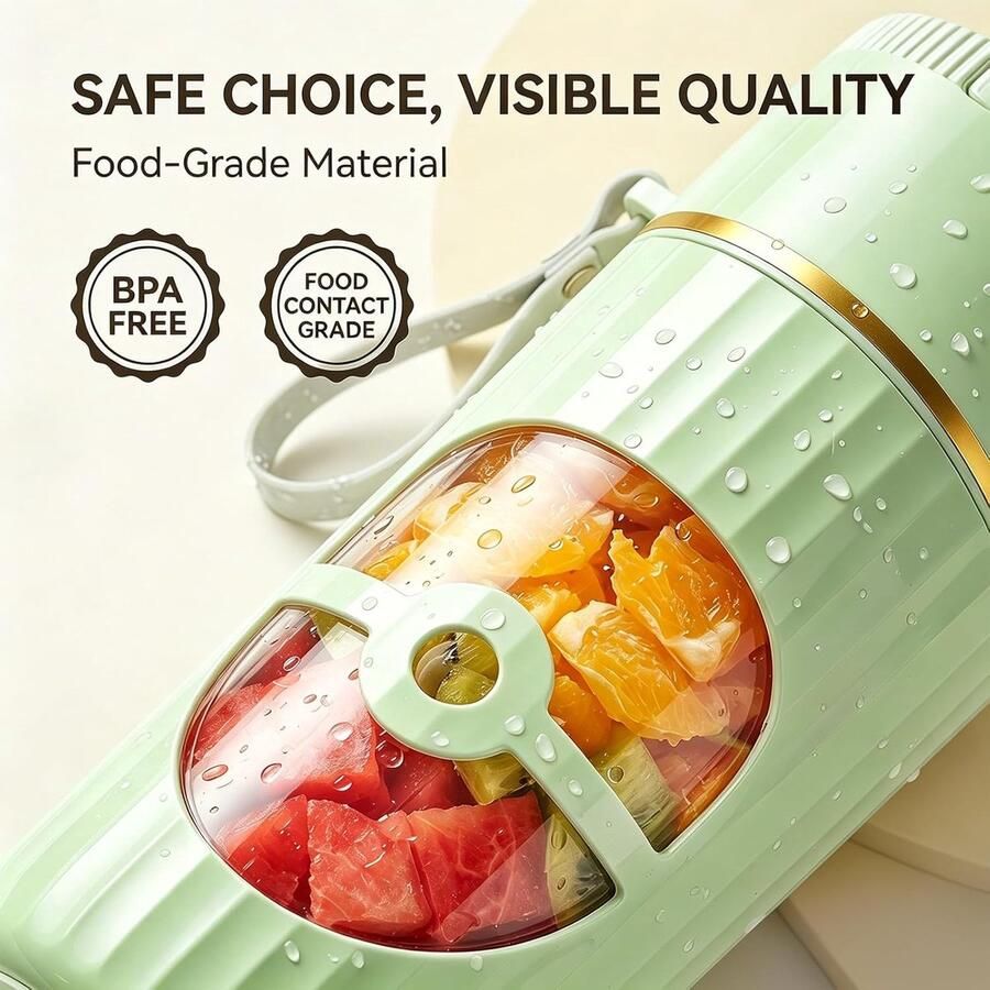 Draagbare Blender Smoothie Maker Mini Blender Gezonde Dranken Maken 10 Roestvrijstalen Messen 400 ml Groen