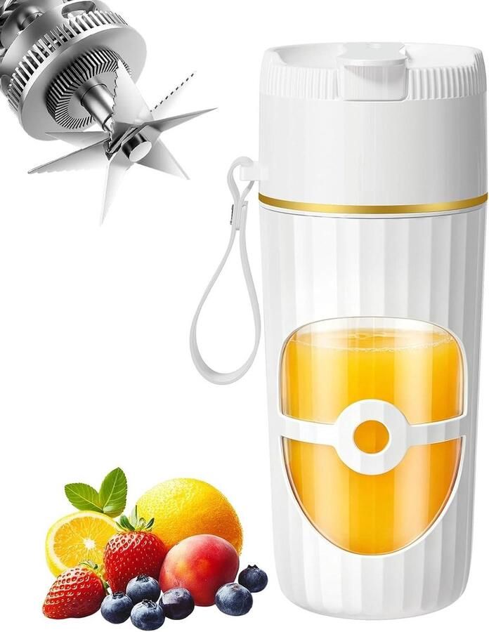 Draagbare Blender Smoothie Maker Mini Gezonde Dranken Maken 10 Roestvrijstalen Messen 400 ml Wit