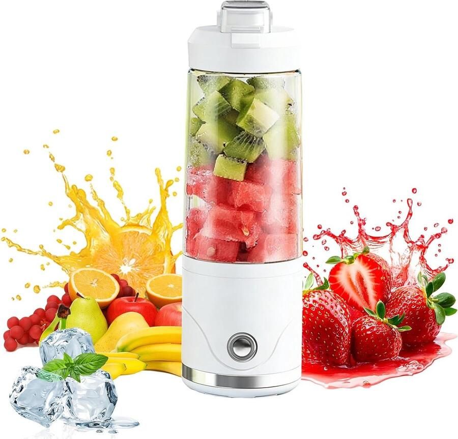 Draagbare Blender Smoothie Maker Verse Drankjes Maken Krachtige 20000 RPM Motor 650 ml Capaciteit Wit