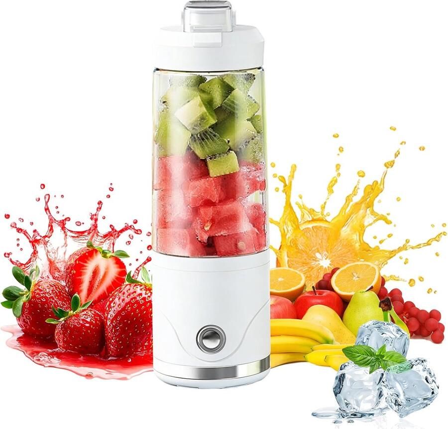 Draagbare Blender Smoothie Maker Verse Drankjes Maken Krachtige 20.000 RPM Motor 650ml Capaciteit Wit