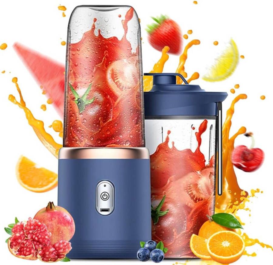 Draagbare blender Smoothiemaker 400 ml Draagbaar BPA-vrij USB oplaadbaar 21.000 rpm