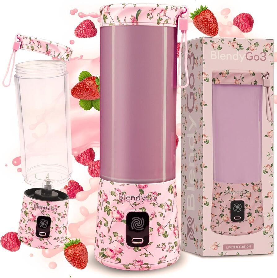 Draagbare Blender Smoothiemaker To Go Gezonde Drankjes Maken Krachtig 6-bladsysteem 550 ml Capaciteit Rose