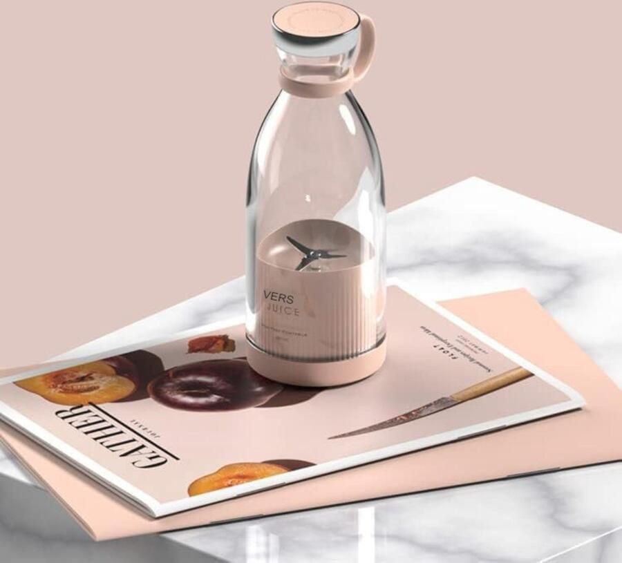 Draagbare Blender USB Oplaadbaar Draagbaar Portable 350ML 100W ‎30G Voor Smoothies Roze