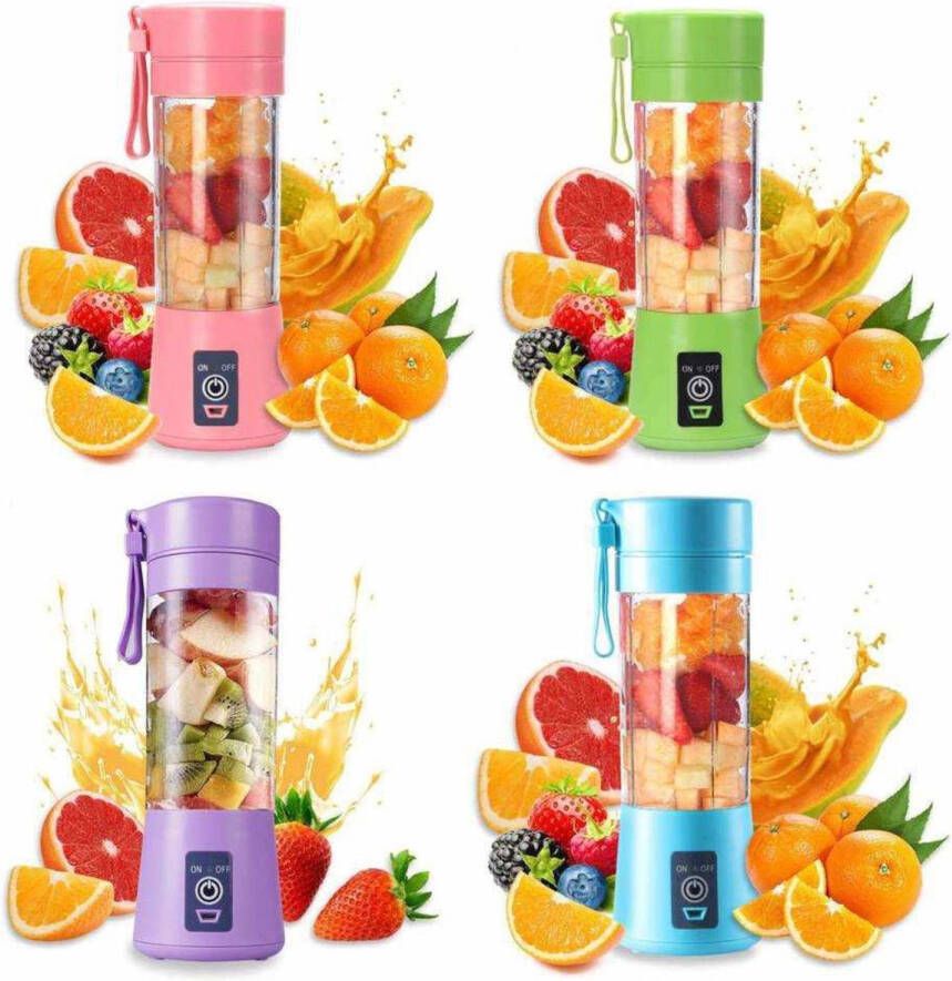 SEVENMOON Mini Blender To Go Draadloze Smoothie Maker USB Oplaadbaar Compact 380ml Roze - Foto 2