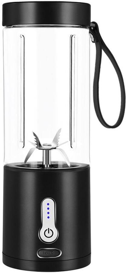 Draagbare blender voor het maken van smoothies en milkshakes oplaadbare mini-blender met USB-C-aansluiting en 6 roestvrijstalen messen mini-sapcentrifuge geschikt voor keukens sportscholen kantoren enz