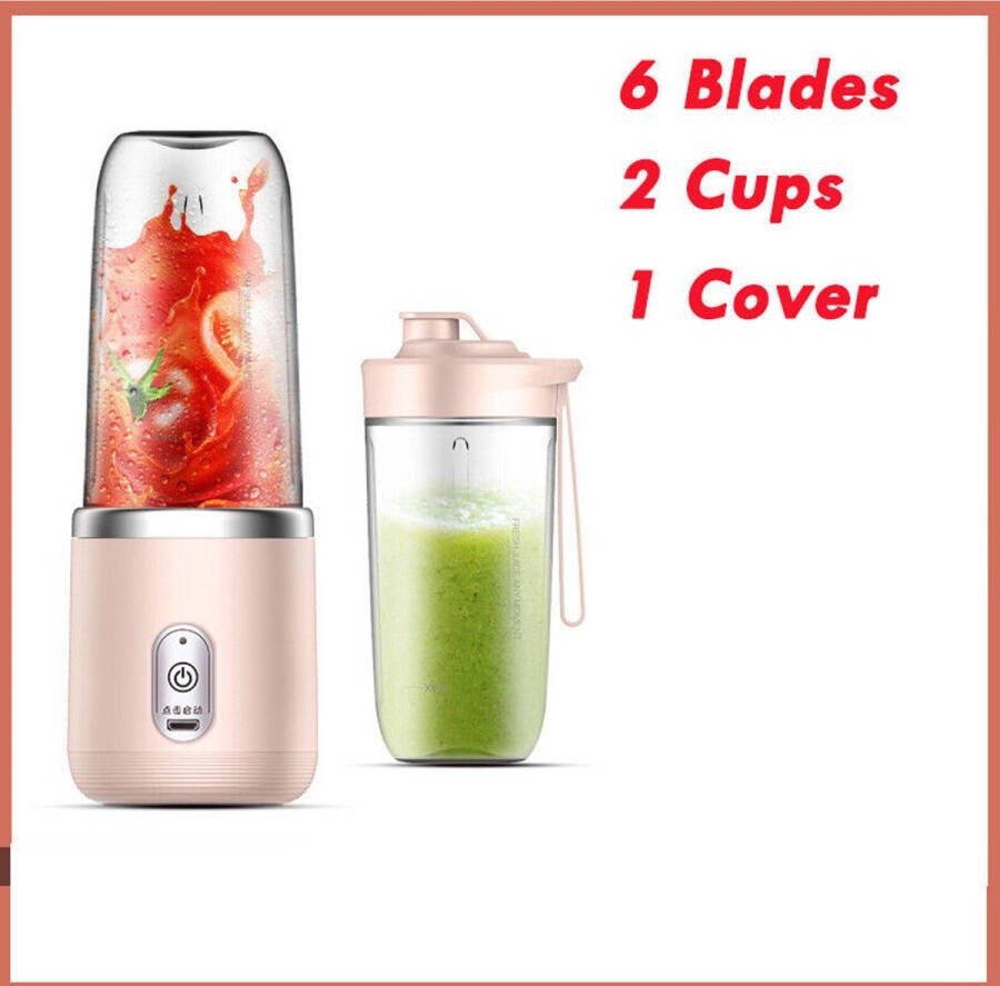Draagbare blender voor milkshakes en smoothies met USB-oplaadfunctie Hoofdstijl afbeelding Roze
