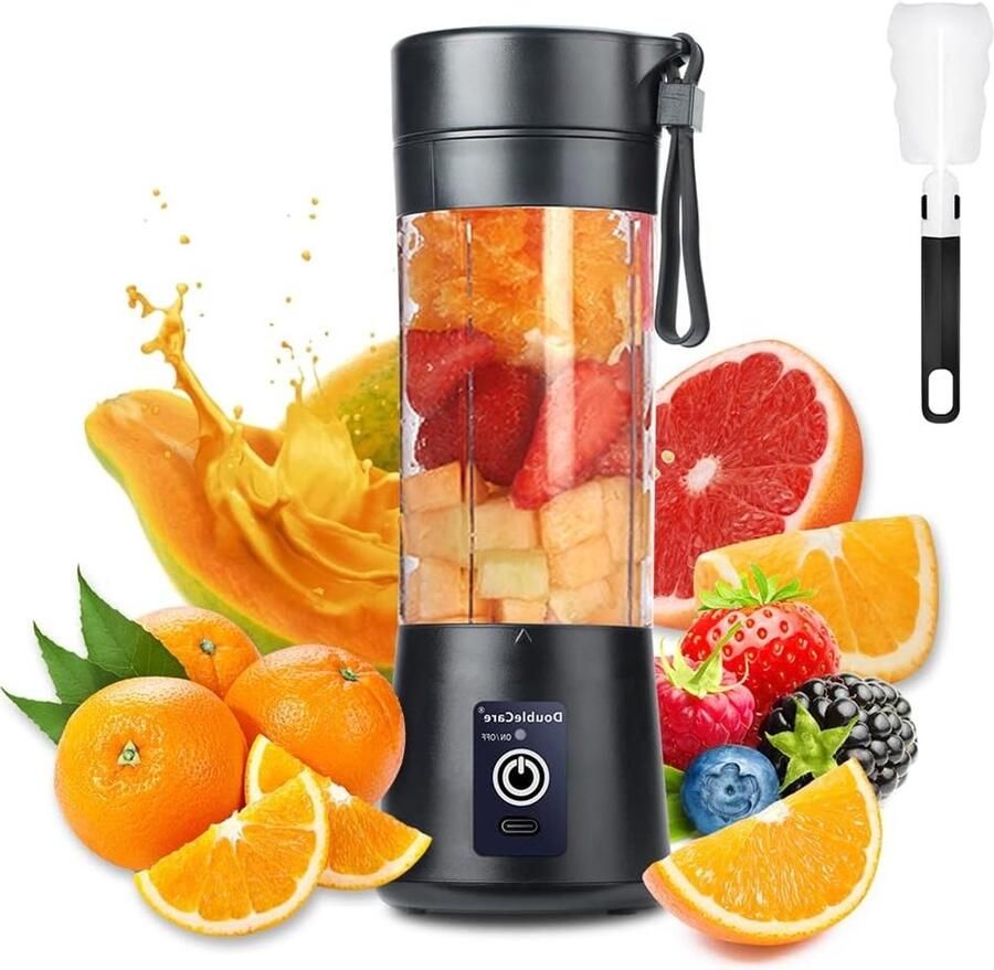 Draagbare Blender voor Shakes en Smoothies USB Oplaadbare Mixbeker 380ml met Zes Messen voor Perfecte Mixresultaten