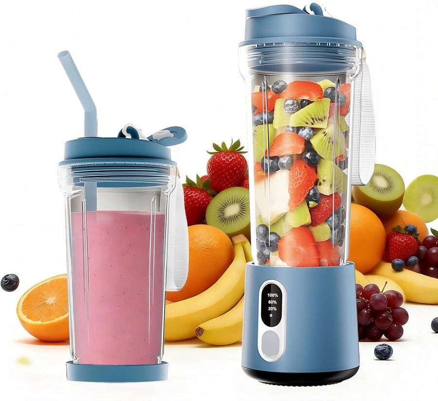 Draagbare Blender voor Smoothies en Shakes Elektrische Persoonlijke Juicer 500ml 300W