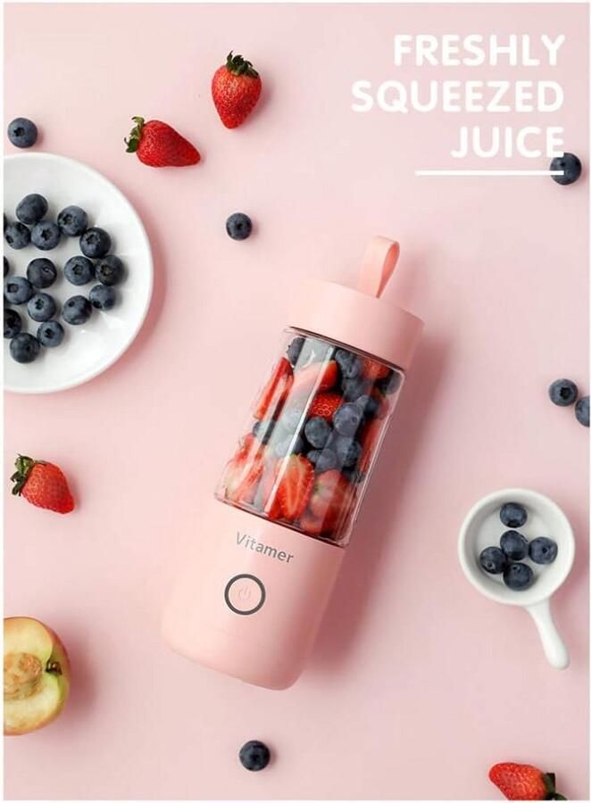 Draagbare Blender voor Smoothies en Shakes USB Oplaadbare Mini Sapcentrifuge