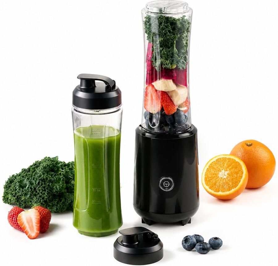 Draagbare Blenderbeker Elektrische Sapcentrifuge Persoonlijke Sapblender 600ml Mengbeke Kleine Draagbare Huisblender 300W Krachtig IJs Verbrijzelen