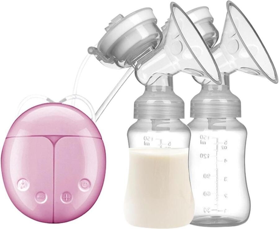 Elektrische Borstkolf Dubbele Melkpomp Moedermelk Afkolven Geluidsarme Motor 300 ml Wit