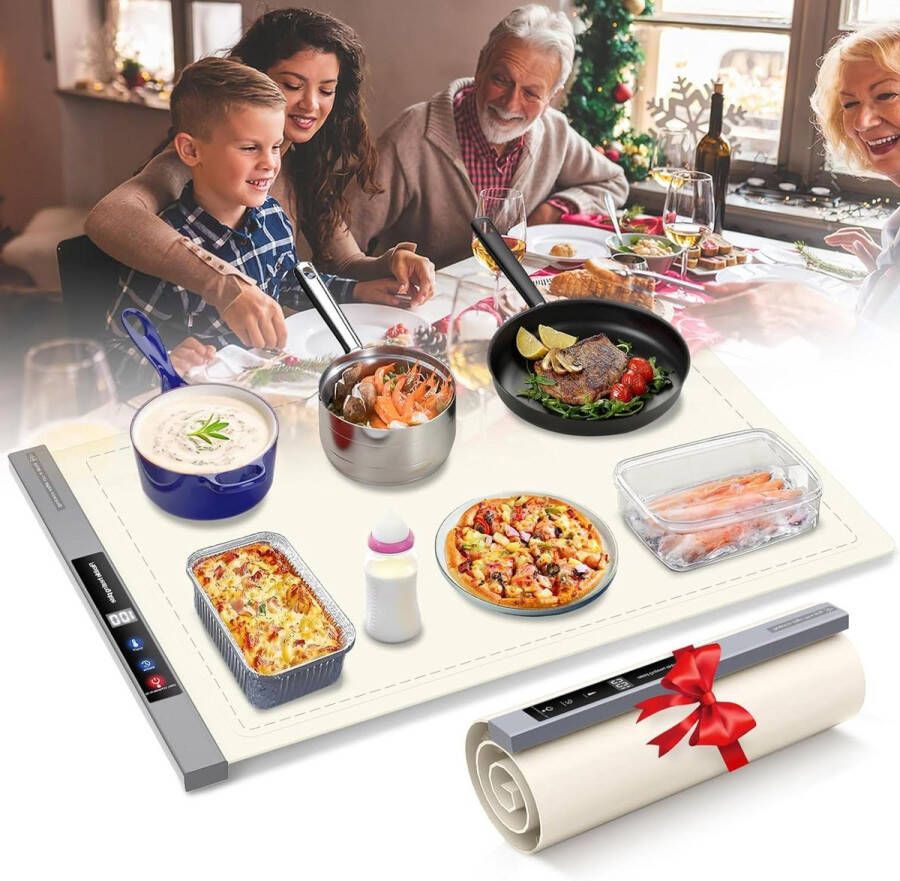 Draagbare buffetserver voedselverwarmingsmat warmhoudlade met 8 timers en 6 temperatuurinstellingen kookplaten voor buffet feesten feestdagen