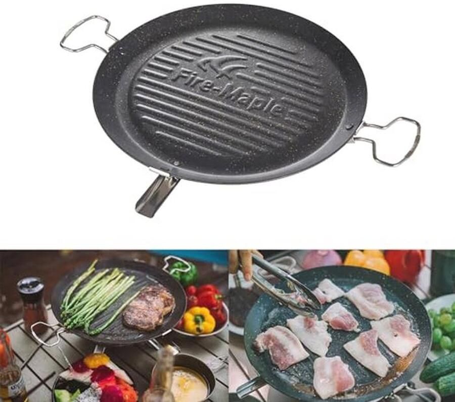 Draagbare Camping Bakplaat Antiaanbak Grillpan voor Buiten BBQ en Kampeerfornuizen 31 x 31 cm