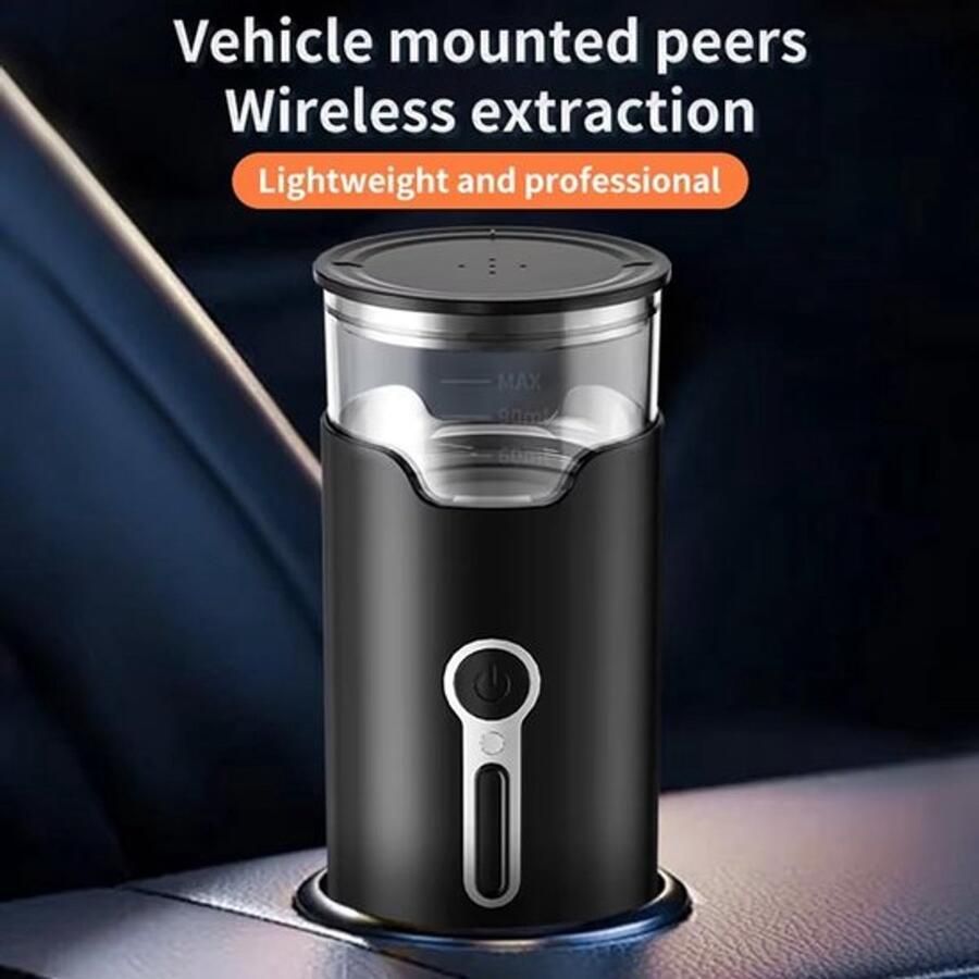 Draagbare capsulekoffiemachine Aboiled draagbaar koffiezetapparaat Compacte capsule- en poederkoffiezetter voor op reis en op kantoor Zwart - Foto 2