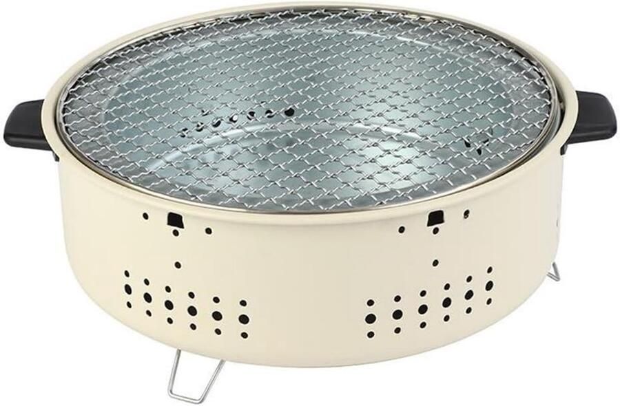 Draagbare Chal Grill Compacte Barbecue Buiten Koken Antiaanbak Rooster 29x29x14 cm Zwart