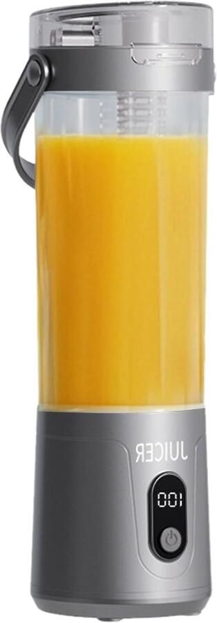 Draagbare Citruspers Elektrische Blender Verse Sappen Maken 12 Messen Hoge Snelheid 600 ml Capaciteit Zwart Digitaal