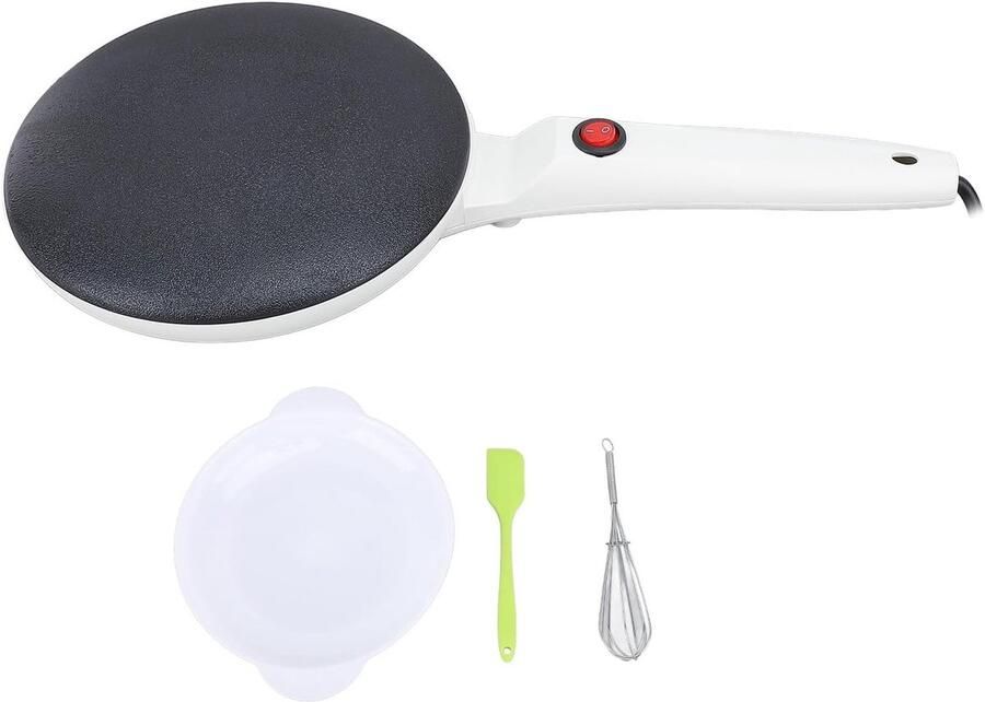 Draagbare Crepe Maker met Automatische Temperatuurregeling en Antiaanbaklaag 8 Inch Eenvoudig Schoon te Maken Ideaal voor Thuisgebruik en Feestjes