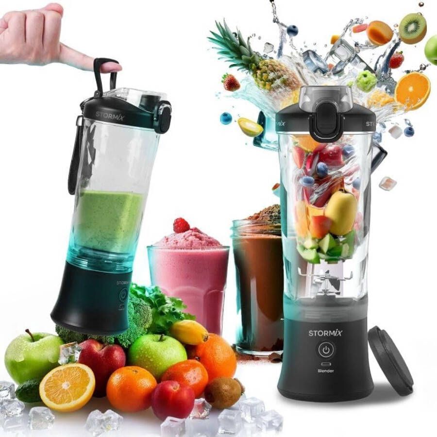Draagbare Draadloze Blender met Roestvrij Stalen Messen 150W USB-C Oplaadbaar 600ml Perfect voor Smoothies Shakes en IJs