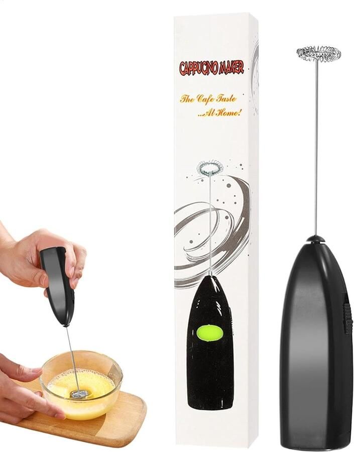 Draagbare Drankmixer Eiermixer Schuimer Dranken Mengen Elektrische Aandrijving 20 cm Zwart