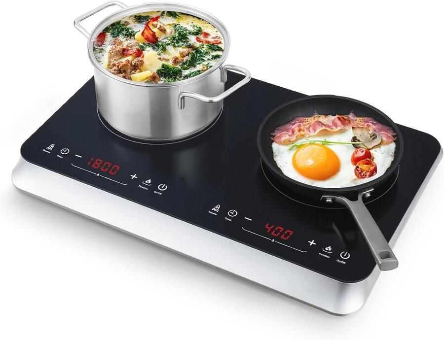 Draagbare Dubbele Inductie Kookplaat met Snelle Opwarmmodus en Temperatuurinstellingen