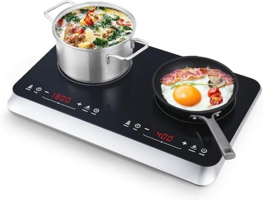 Draagbare Dubbele Inductie Kookplaat met Snelle Opwarmmodus en Temperatuurinstellingen