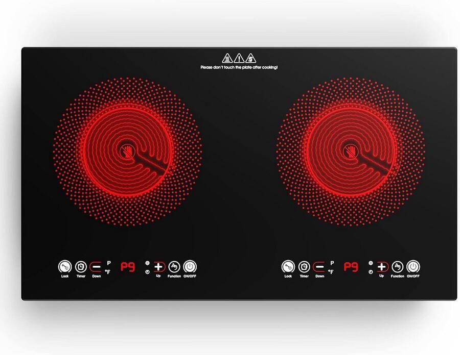 Draagbare Dubbele Inductiekookplaat 2 Branders met Timer en Temperatuurregeling