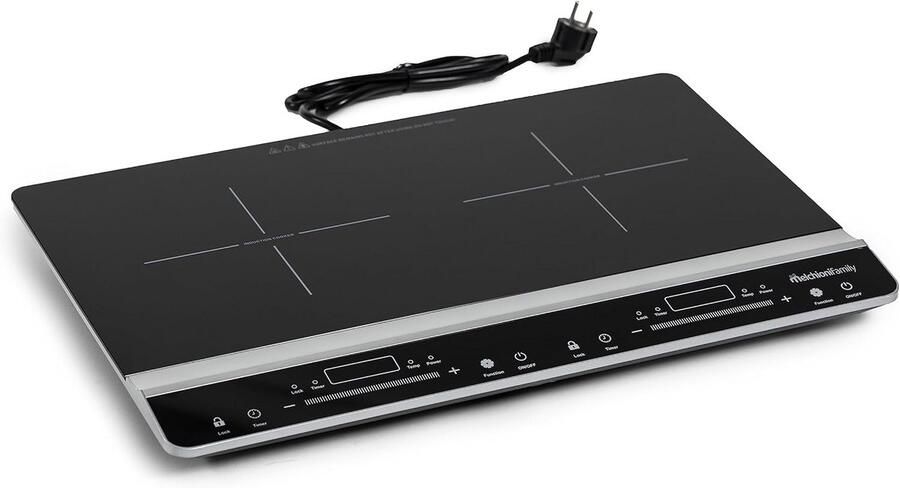 Draagbare Dubbele Inductiekookplaat 2 Zones 3100W Touch Bediening Timer & Kinderslot