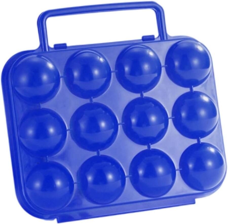 Draagbare Eierdrager Ei Houder Camping Outdoor Reizen Stevige PP-constructie 12 Eieren Blauw