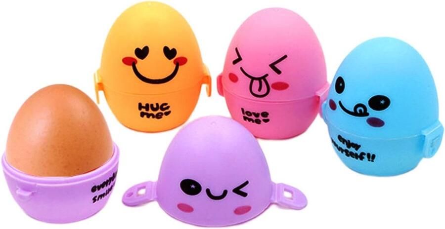 Draagbare Eierhouder Cartoon Opbergdoos Outdoor Activiteiten Breukbestendige Constructie 6.5 x 5.8 cm Willekeurige Kleur