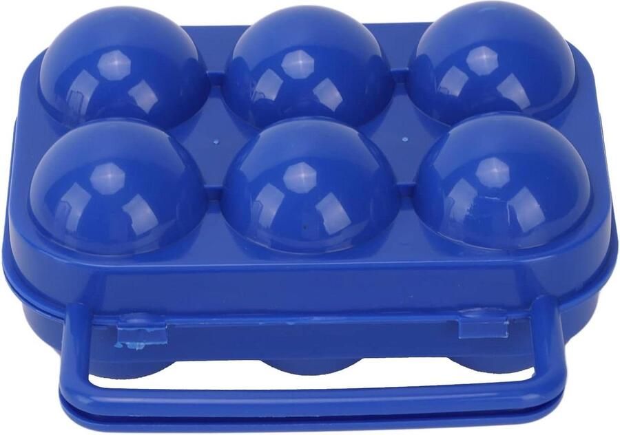 Draagbare Eierhouder Eier Case Buiten Opslag 6 Rooster Ontwerp 14.5 cm Blauw