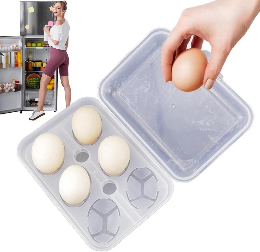 Draagbare Eierhouder Eierdoos Camping Eieren Transport Schokabsorberend Design 6 Eieren Niet gespecificeerd