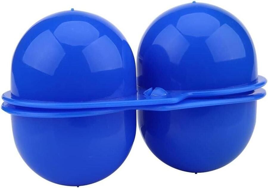 Draagbare Eierhouder Eierdoos Camping Picknick Organisatie Twee Individuele Vakken 2 Eieren Blauw