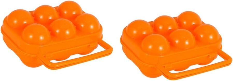 Draagbare Eierhouder Eierdoos Opbergdoos Picknick Kamperen Schokbestendig Veilig 6 Eieren Oranje