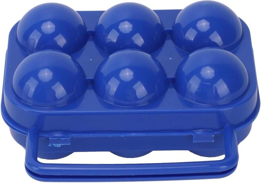 Draagbare Eierhouder Opbergdoos Buitenactiviteiten Opslag 6 Individuele Compartimenten 14.5 x 10 x 7 cm Blauw
