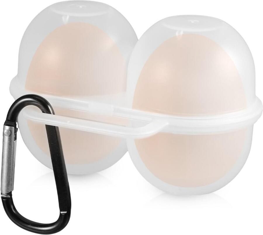 Draagbare Eierhouder voor 2 Eieren met Handvat Beschermende Transportbox