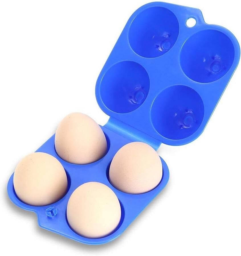 Draagbare Eierhouder voor 4 Eieren Schokbestendige Opbergdoos voor Camping & Buiten