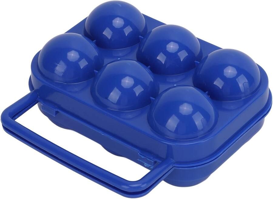 Eierdoos 6 roosters Eierhouder Eierkoffer Buiten Eieren Vervoeren Onbreekbaar ABS Materiaal 14.5 cm Blauw