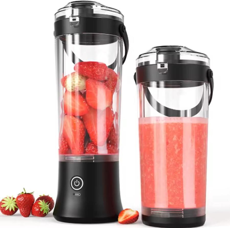Draagbare elektrische blender en sapcentrifuge 500 ml fruitblender USB oplaadbare mini-blender multifunctionele sapcentrifuge