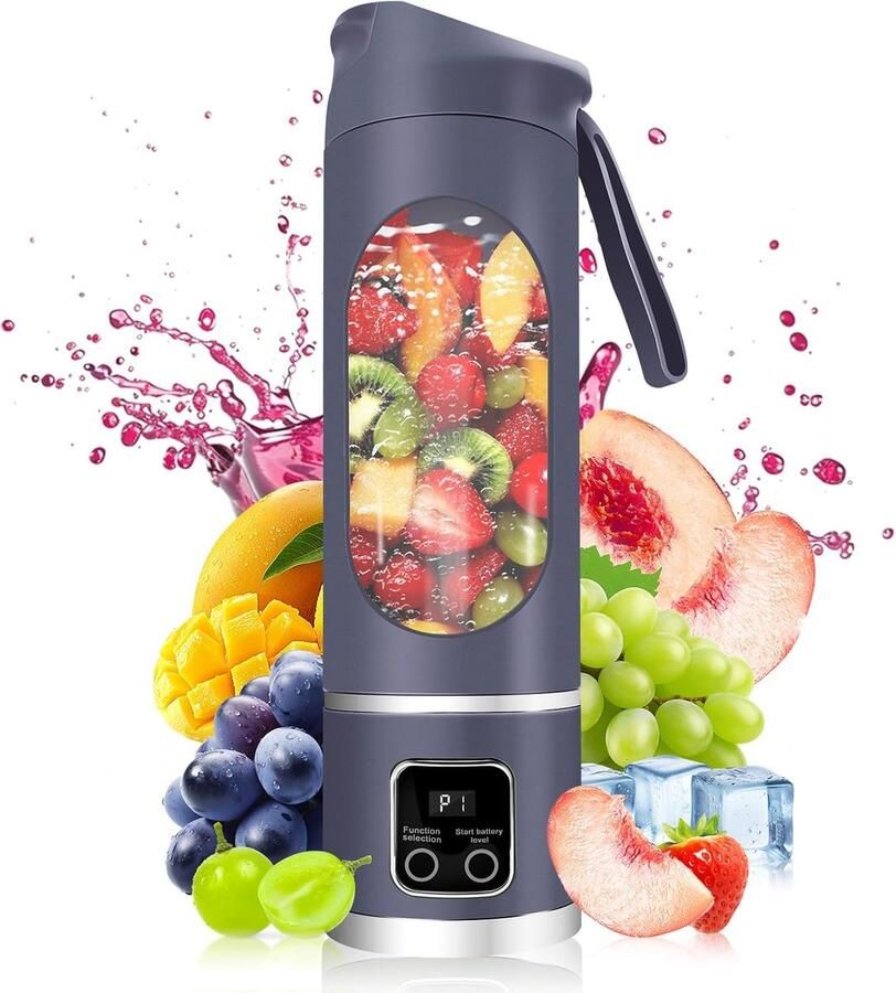 Draagbare elektrische blender met USB-poort 450 ml. Geschikt voor sapbereiding smoothies en milkshakes. Klein compact handig en multifunctioneel (paars)