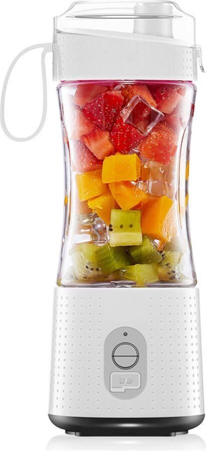Draagbare elektrische blender sapcentrifuge voor één portie met een oplaadbare USB-batterij van 4000 mAh voor smoothies en milkshakes (wit)